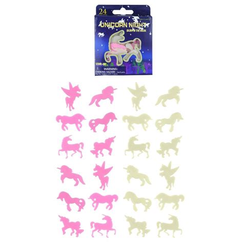 Unleash Magic with Unicorn Glow in the Dark Stickers , 24 Assorted Glowing Unicorns, Easy ...