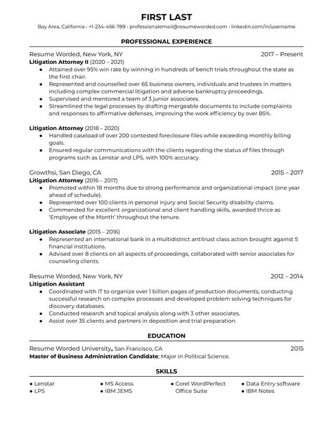 9 Lawyer Resume Examples For 2025 Resume Worded