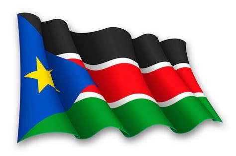 Premium Vector Realistic Waving Flag Of South Sudan