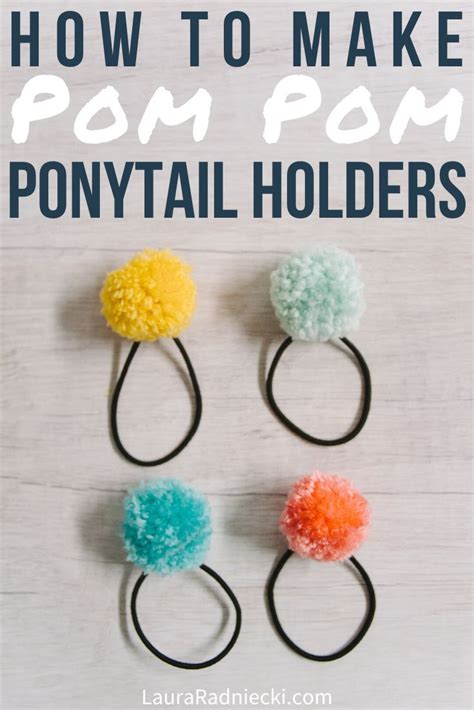 How To Make DIY Pom Pom Ponytail Holders Easy Pom Pom Hair Ties Pom