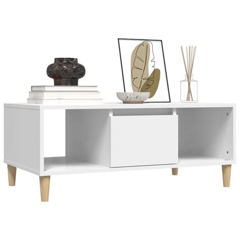 Dioche Table Basse Blanc X X Cm Bois D Ing Nierie Yw Tech