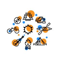 Daily Activities Concept Detailed Line Icons Vector Image