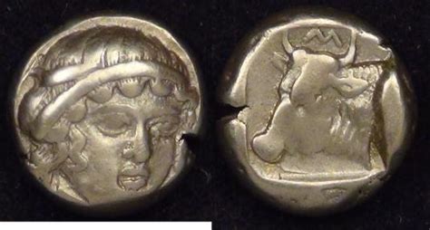 Lesbos Mytilene Circa 454 27 Bc Electrum Hecte ⅙ Stater Graded