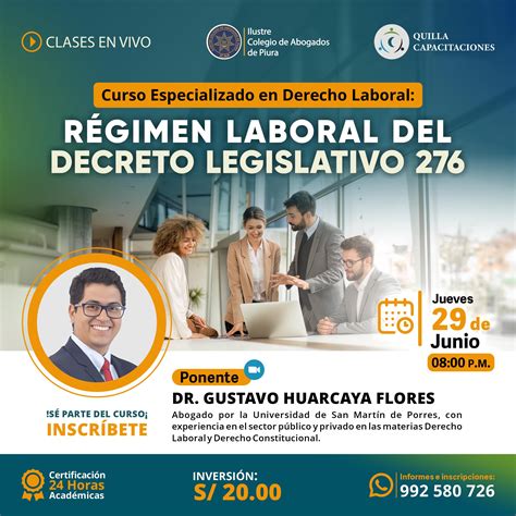 Quilla Curso Especializado En Derecho De Laboral RÉgimen Laboral Del Decreto Legislativo 276