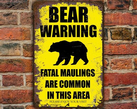 Bear Warning Funny Metal Sign - Etsy