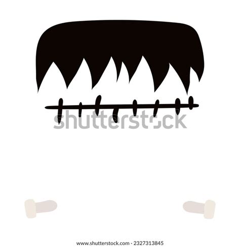 Black And White Frankenstein Face Clipart