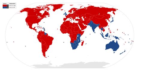 Map of countries who are driving on the left or right side of the road ...