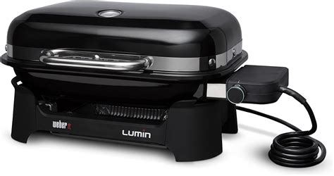 Weber Lumin Compact Outdoor Electric Barbecue Grill Black Great Small Spaces Such