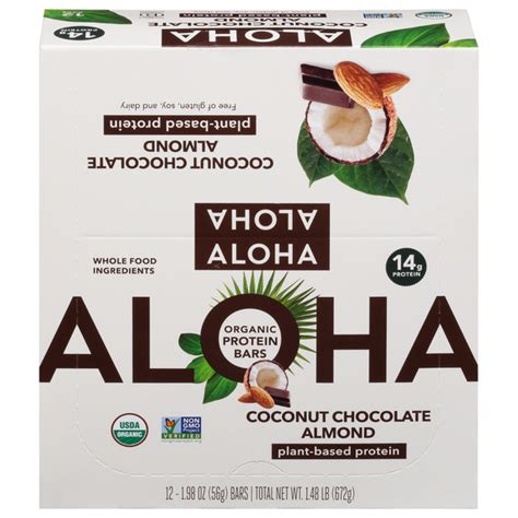 Save On Aloha Organic Coconut Chocolate Almond 14g Plant Based Protein Bar 12 Ct Order Online