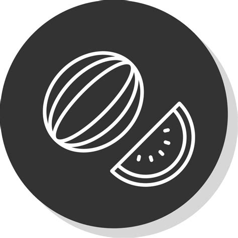 Watermelon Line Shadow Circle Icon Design Vector Art At Vecteezy