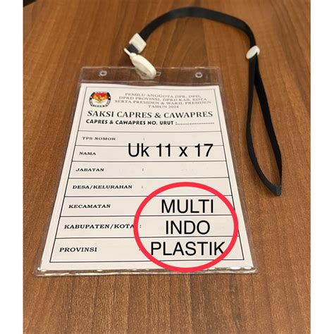 Jual Id Card Panitia Pemilu Plastik Tanda Pengenal Pemilu Tali Id Card