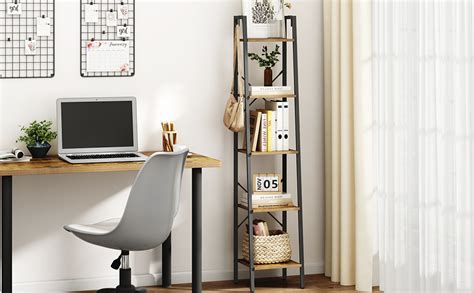 Hzuaneri Ladder Shelf Bookshelf Bookcase Freestanding Corner Storage