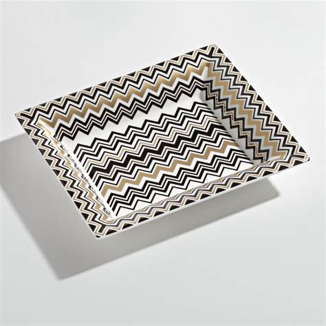 Missoni Home Rectangular Tray From The Zig Zag Gold Collection