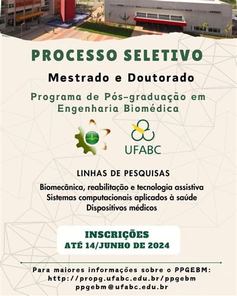 Engenharia Biom Dica Ufabc Processo Seletivo Para Mestrado E