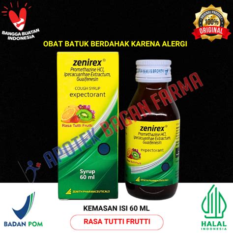 ZENIREX EXPECTORANT SIRUP 60 ML OBAT BATUK BERDAHAK KARENA ALERGI