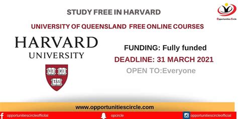 Harvard University Free Online Courses 2020 - Opportunities Circle