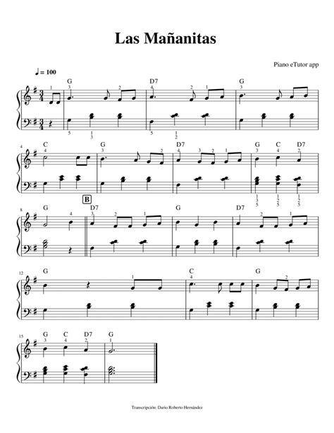 Las Mañanitas Piano Sheet Music By Traditional Easy Piano Digital Sheet Music Sheet Music