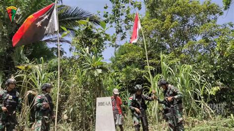 Yonif 126 KC Laksanakan Gelar Patroli Patok Batas Negara Di Perbatasan