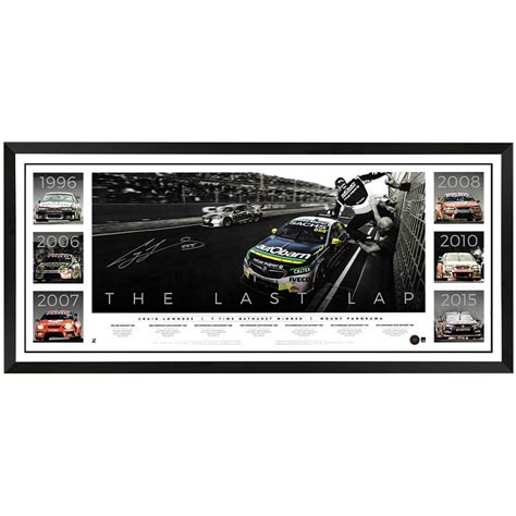 V8 Supercars Craig Lowndes Deluxe Last Lap Signed Print Framed