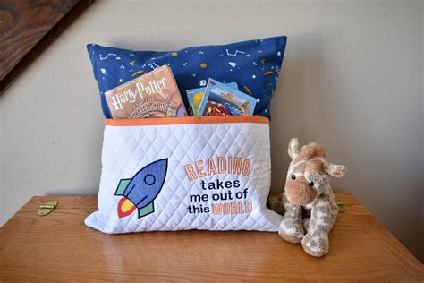 Reading Pocket Pillow cover, Reading Take Me Out of This World, Rocket ...