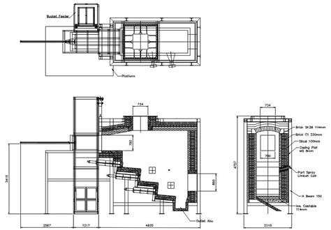 Detailed Design Of Incinerator Chamber In Autocad 2d Drawing Cad File