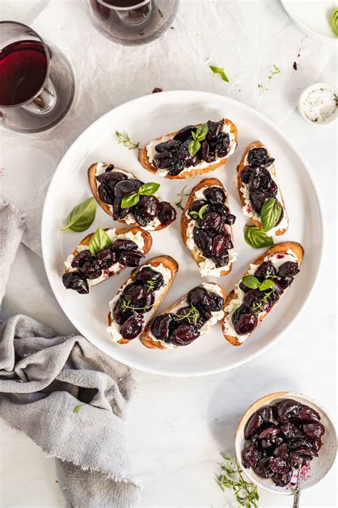 Roasted Cherry And Goat Cheese Crostini Fork In The Kitchen