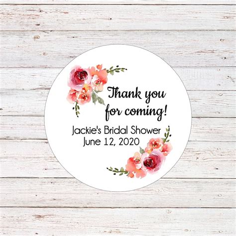 Round Thank You Stickers Wedding Thank You Stickers Bridal Etsy