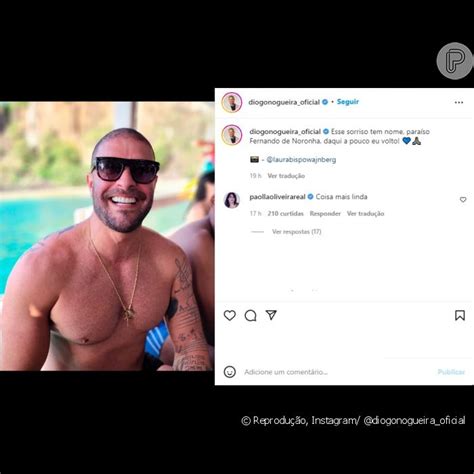 Paolla Oliveira fez questão de comentar a foto sem camisa de Diogo