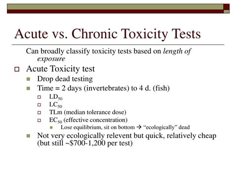 PPT - Acute and Chronic Toxicity Testing PowerPoint Presentation, free ...