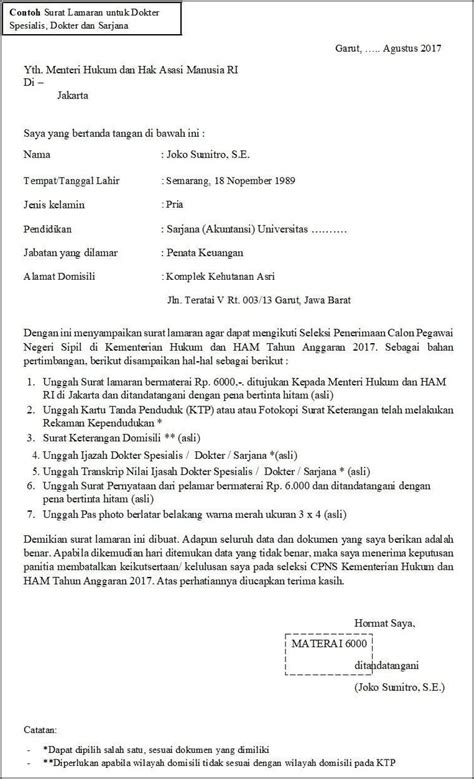 Contoh Surat Lamaran Untuk Kementerian Lingkungan Hidup Dan Kehutanan