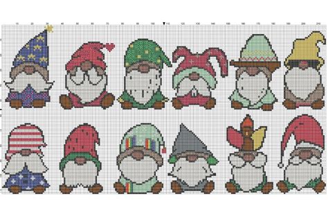 A Year Of Gnomes Cross Stitch Free Pattern Craft With Cartwright