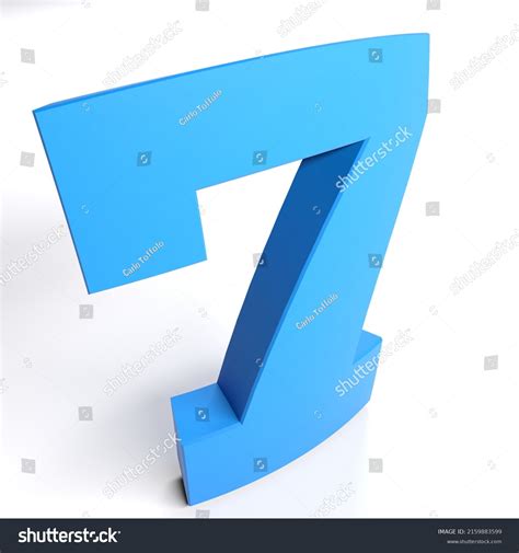 Number 7 Blue Color Isolated On Stock Illustration 2159883599