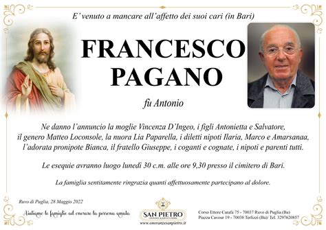 Francesco Pagano Onoranze San Pietro Servizi Funebri