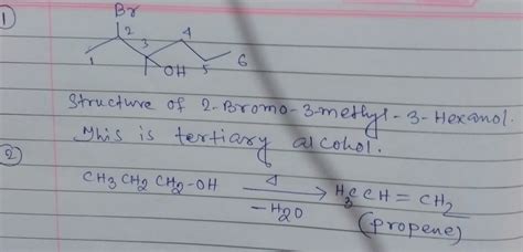 Solved Draw The Structure Of 2 Bromo 3 Methyl 3 Hexanol And Is It A