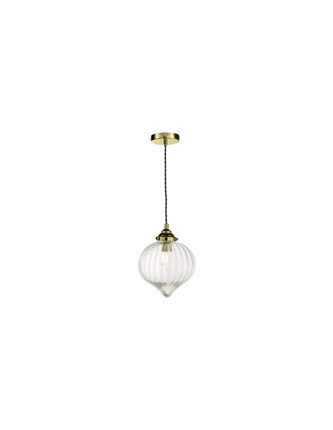 Dar Mya Single Light Pendant Antique Brass Glass