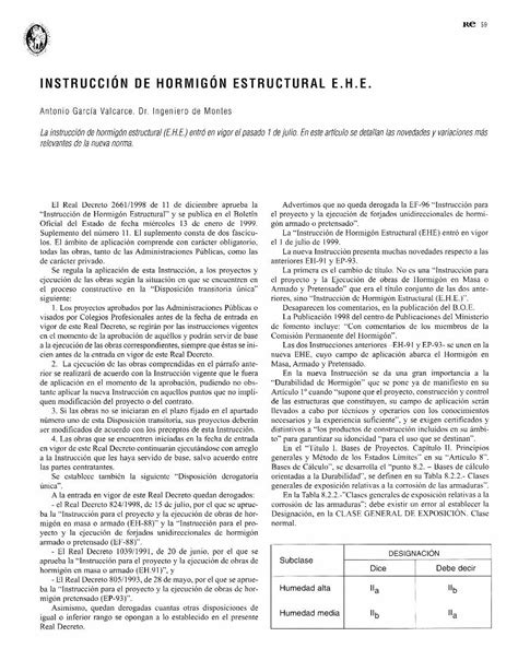 Pdf Instrucci N De Hormig N Estructural E H E Dadun Unav Edu