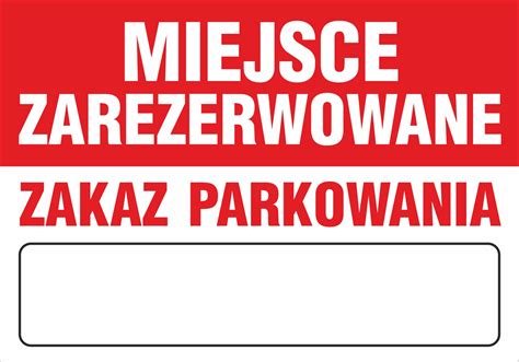 Tablica miejsce zarezerwowane zakaz parkowania z nazwą firmy Sklep z