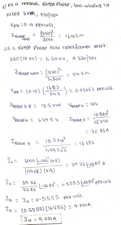 Solved Three Single Phase Two Winding Transformers Each Rated Kva