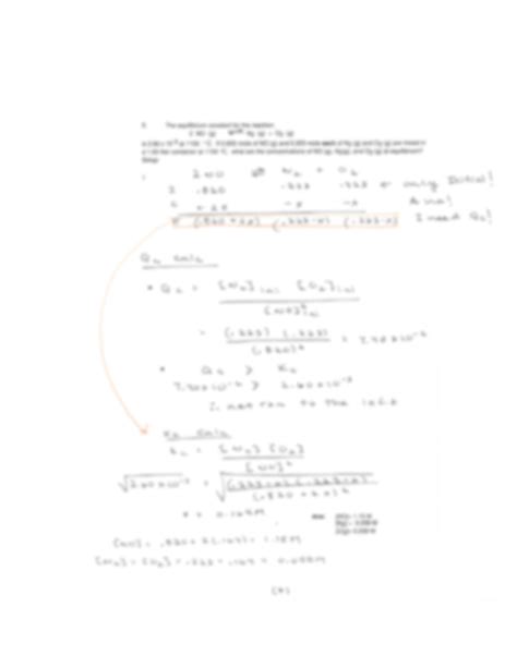 Solution Chem Chemical Equilibrium Worksheet Answer Keys Ua