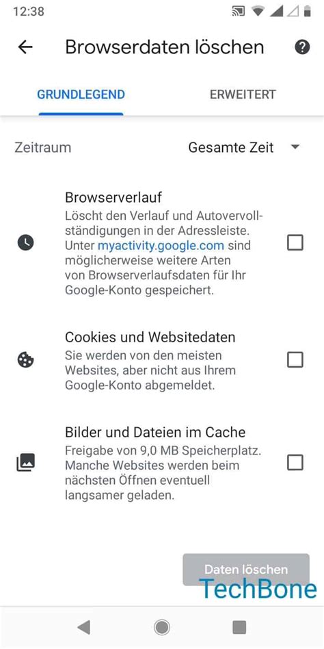 Verlauf löschen Android Handbuch TechBone