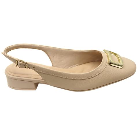Comfortflex Tegan Womens Leather Low Heel Sling Back Shoes Nude