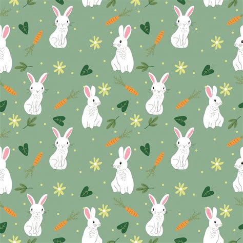 Premium Vector Cute Bunny Seamless Pattern