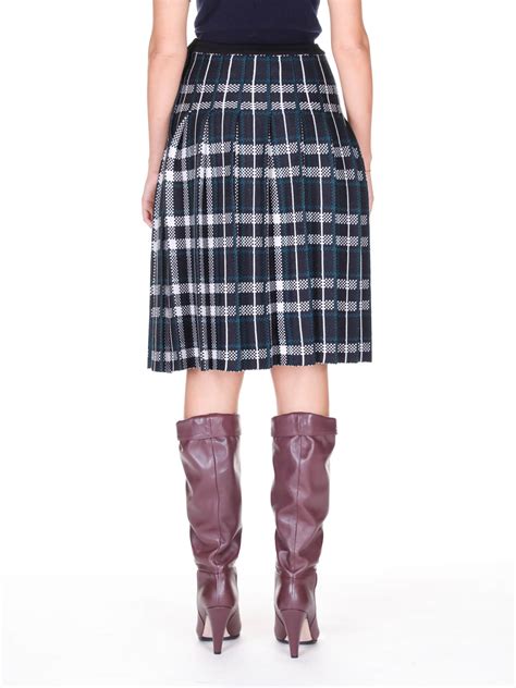 Charlott Tartan Pleated Skirt Knee Length Skirts And Midi 588719