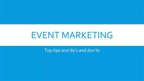 Event Marketing 101 Ppt