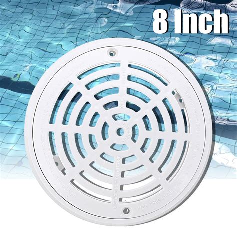 8 Inch Main Drain Cover Replacement White Universal Round Swimming Pool