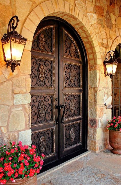 Hacienda Forged Iron Door Hacienda Style Homes Mediterranean Front