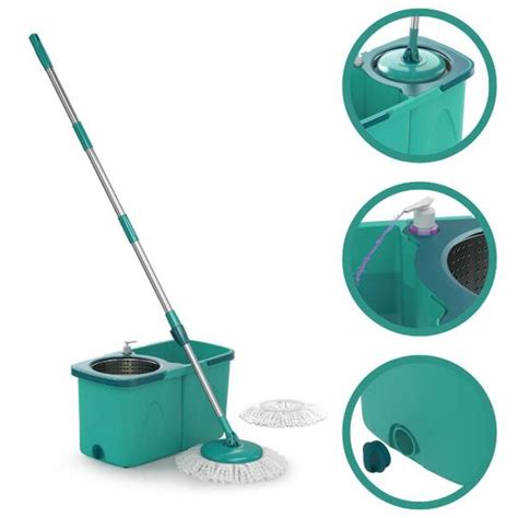 Mop Pro Super Esfregão Giratório Duas Águas Flash Limp Cesto Inox Mop