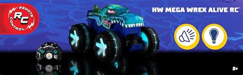 Amazon Hot Wheels Monster Trucks Scale Mega Wrex Alive Battery Powered Rc Vehicle With