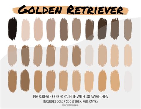 Procreate Color Palette Golden Retriever Instant Download Digital File ...