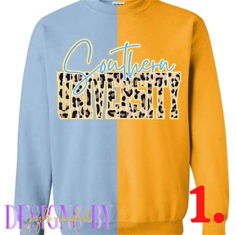 Handmade Half And Half Southern University Su Crewneck Sweatshirt Unisex Hbcu Graduation